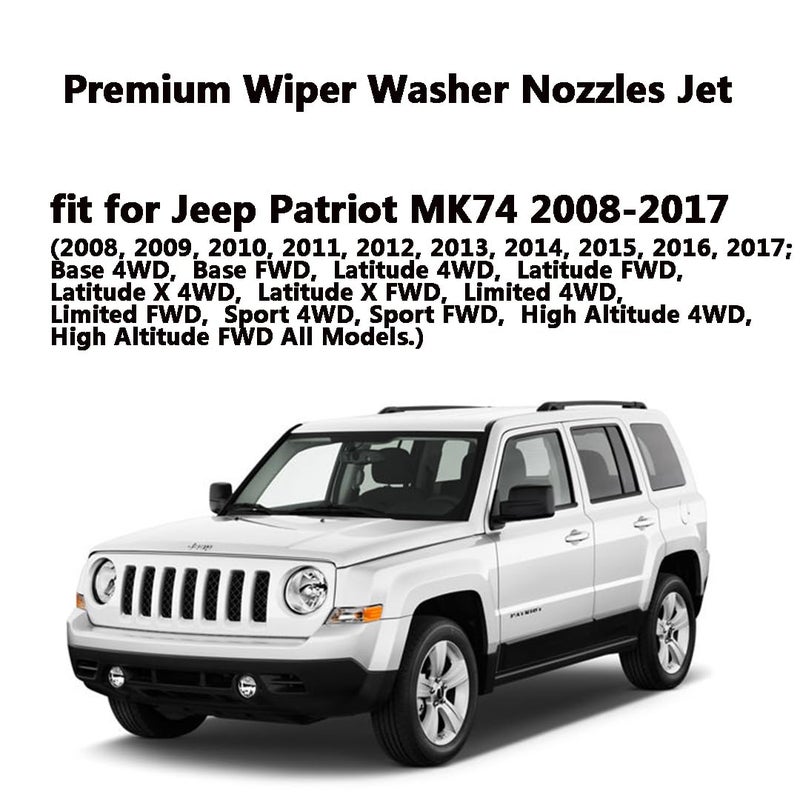 AMFRNE 5303834AB Patriot Premium Wiper Washer Nozzles Fit for 2008-2017 Jeep Patriot MK74 Windshield Washer Fluid Jet Nozzle | Easy to Install | 2 Pack, Ref 5303834AA, Replace for Jeep Patriot Accessories - Image 3
